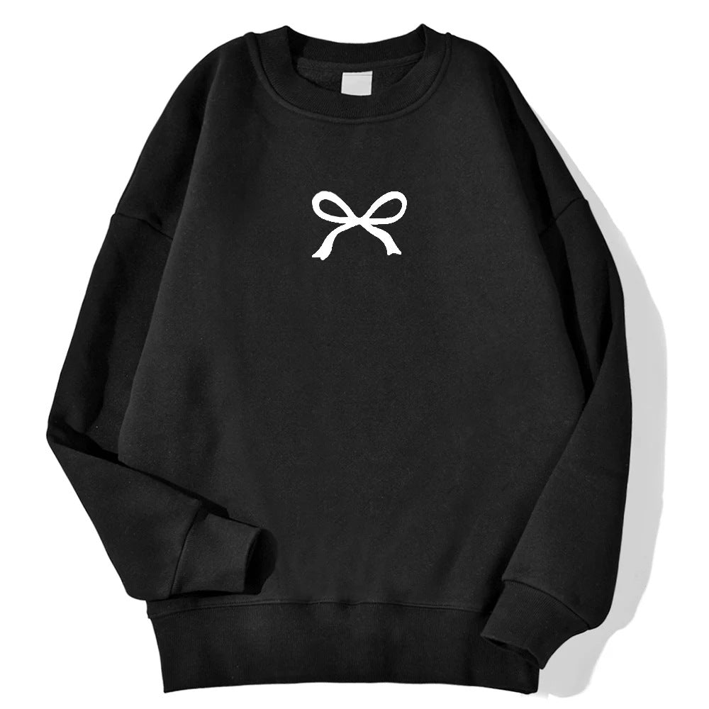 Kvinders hyggelige sweatshirt med fashionable bue motiv Stilla