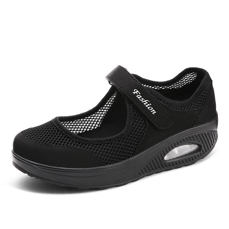Dame Komfort-sneakers med åndbart mesh-overmateriale og velourblødt indvendigt foer Stilla