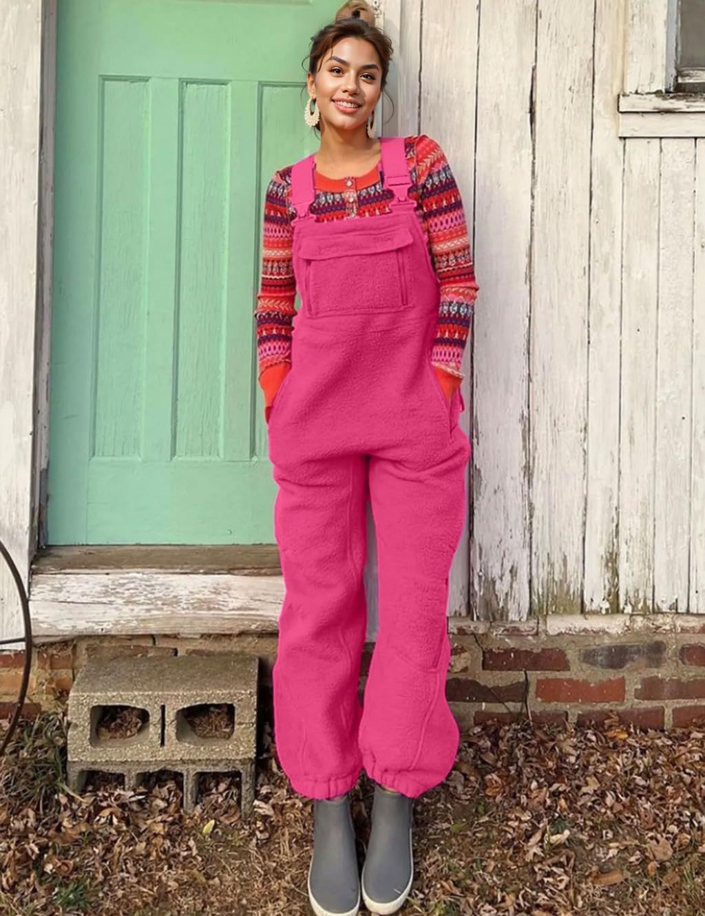 Kvindernes fleece overalls med praktiske lommer og blød inderside Stilla