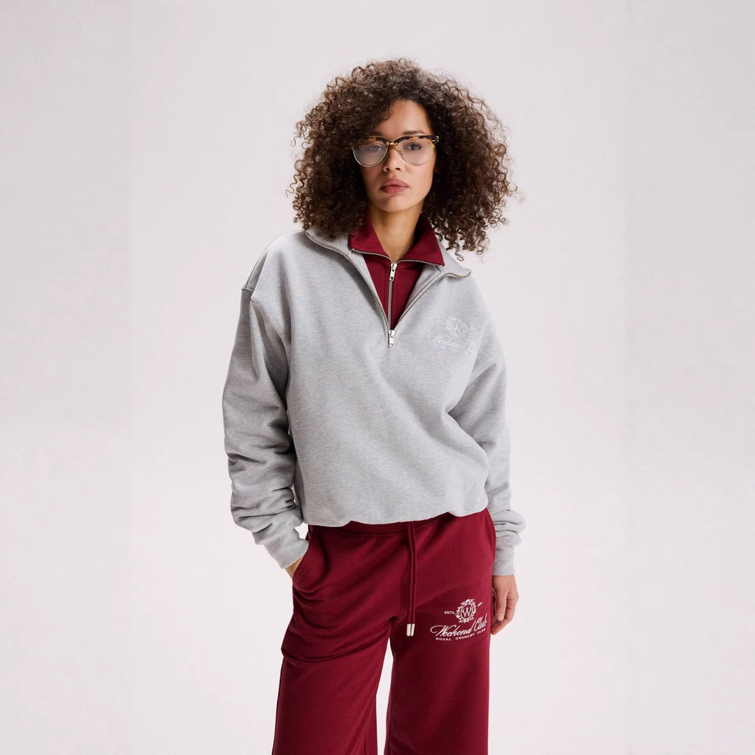 Kvindernes sporty zip-pullover med en afslappet pasform og elegant broderi Stilla