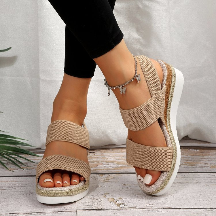 Dame Wedge-sandaler med polstret sål og elastiske remme Stilla