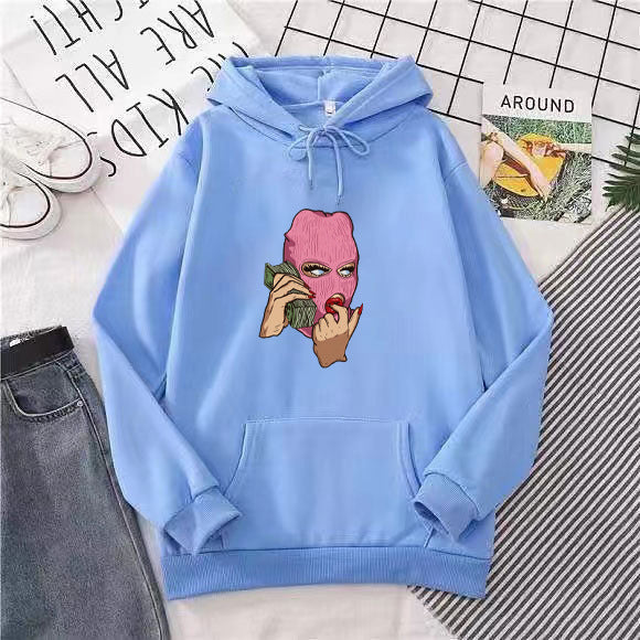 Dame hoodie med kunstnerisk grafisk design Skovae