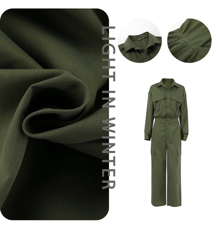 Dame Cargo Jumpsuit med moderne snit og praktiske lommer Stilla