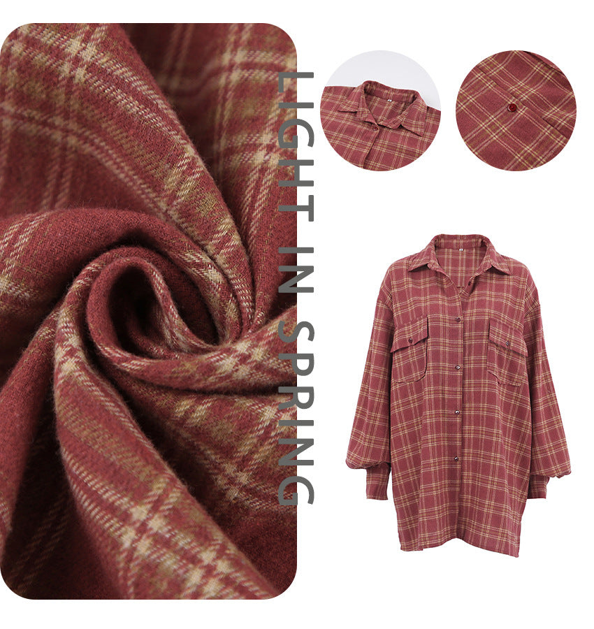 Dame Oversized Checkbluse i afslappet snit med kvalitetsmaterialer Stilla