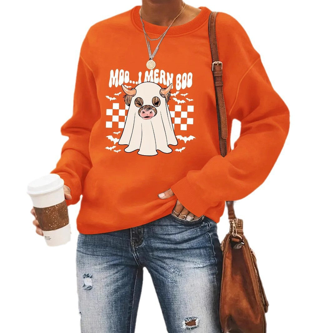 Kvinders sweatshirt i muntert Halloween-design Stilla