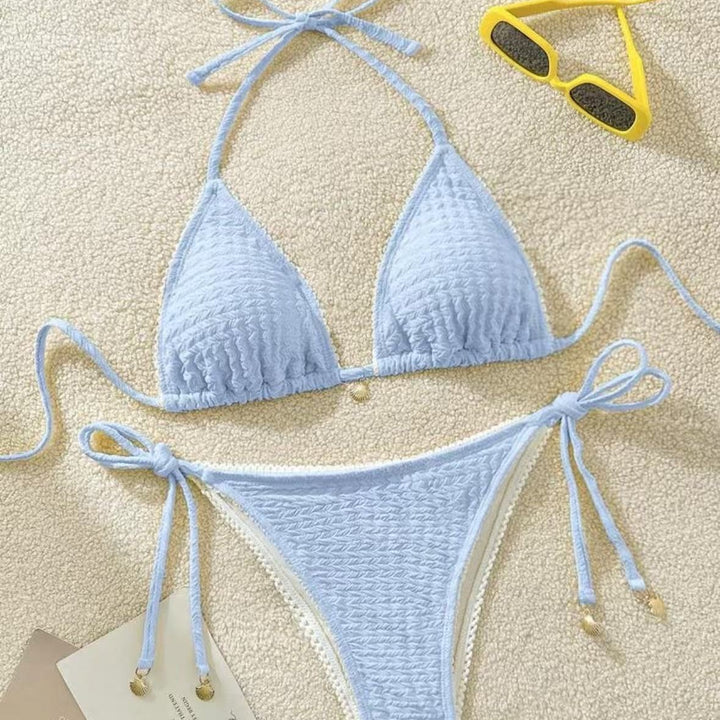 Dame Raffineret Trekant-Bikini med elegant Flæse-design Skovae