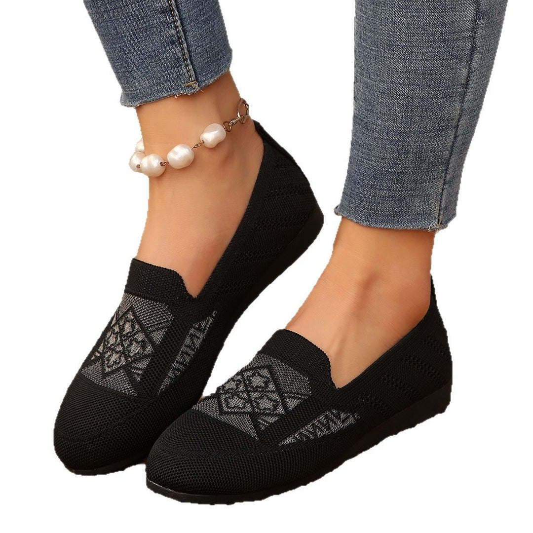 Dame behagelige Slip-On Ballerinas med åndbart strik-overmateriale og komfortabel sål Stilla
