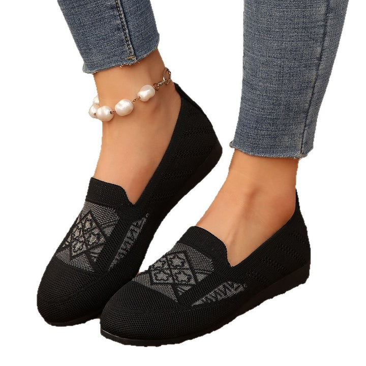 Dame behagelige Slip-On Ballerinas med åndbart strik-overmateriale og komfortabel sål Stilla