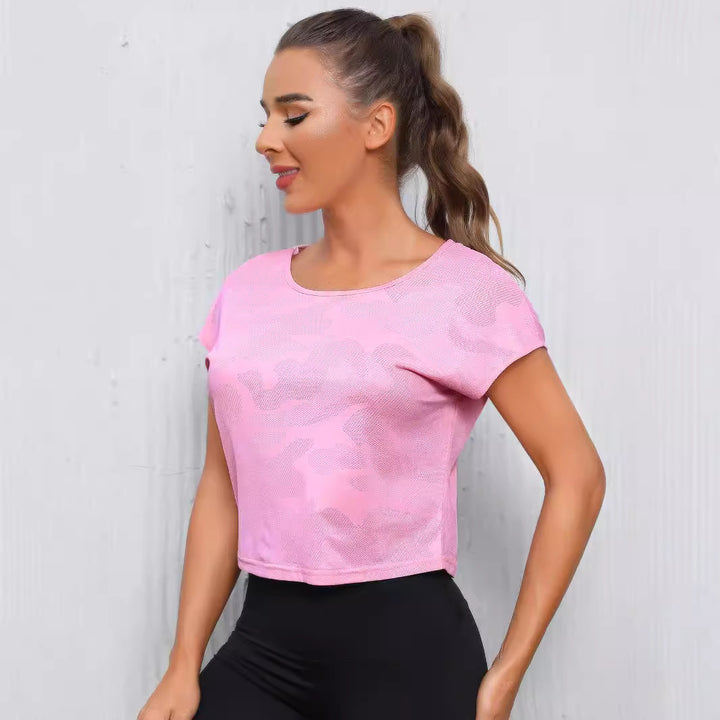 Damer Sporty Crop-Top med åndbart netværksdesign Skovae