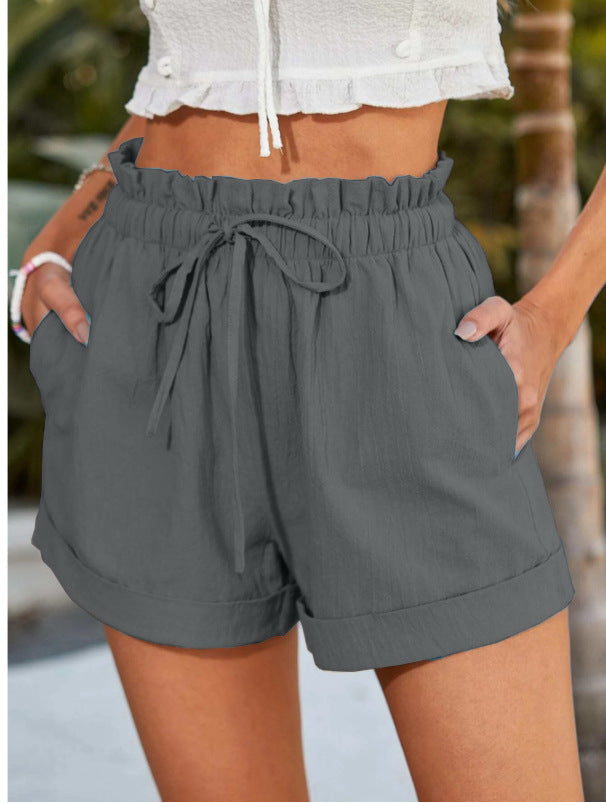 Dame komfortable fritidsshorts med elastisk talje og sidelommer Stilla