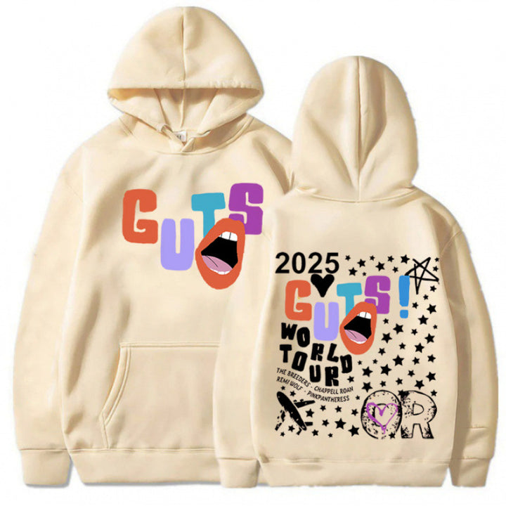 Kvindernes hoodie med kreative grafiske elementer og unik turtryk Skovae