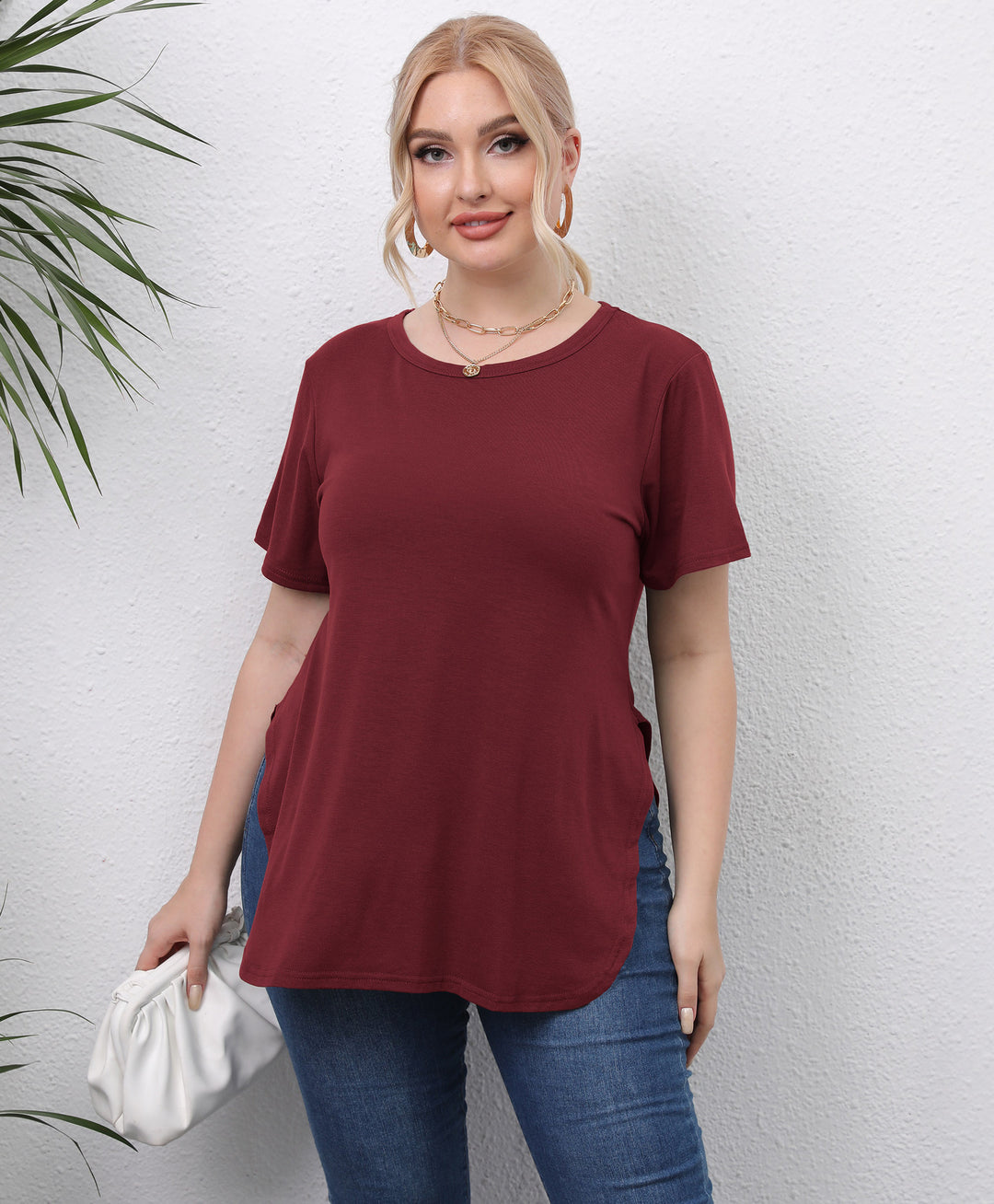 Damer afslappet T-shirt med sidelommer Skovae