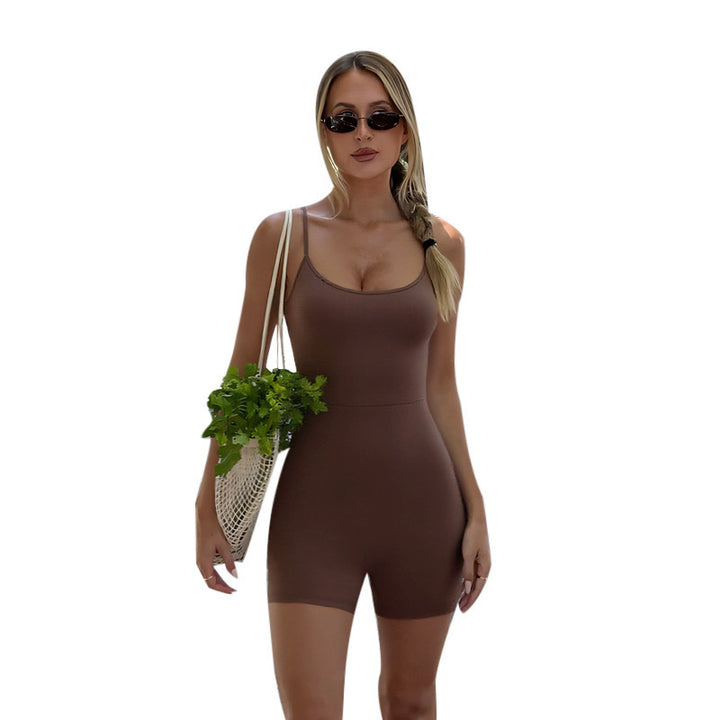 Dame sporty jumpsuit med smalle stropper og tætsiddende snit Skovae