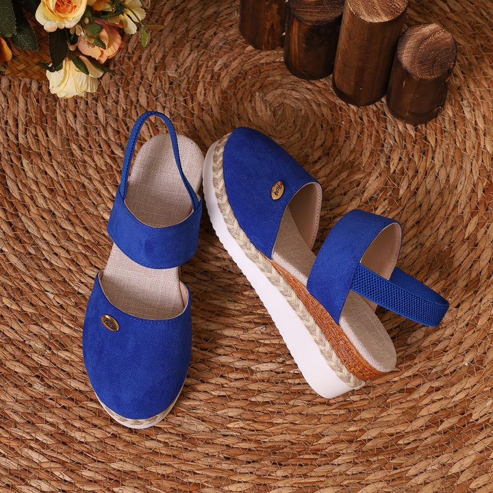Dame espadriller med elastiske remme og jute accenter Stilla