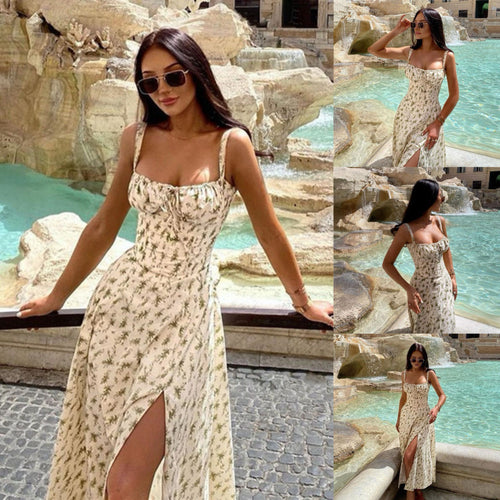 Dame Elegant Volant Maxi Kjole Stilla