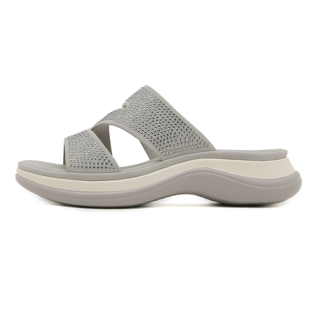 Dame mode Pantoletter med funklende strasssten og ergonomisk design Stilla