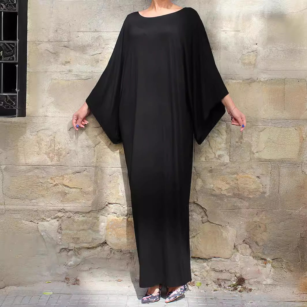 Dame Lang Kaftan-Kjole med bred pasform og elegante ærmer Stilla