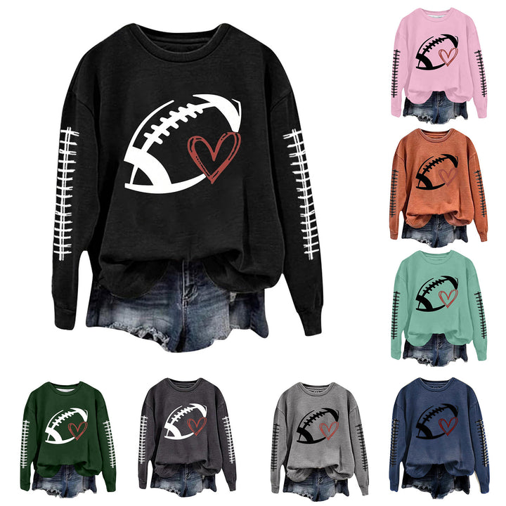 Kvinders sweatshirt med sporty fodboldmotiv og afslappet pasform Stilla