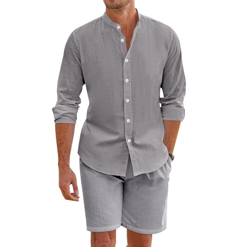 Herrer elegant kortærmet skjorte og matchende shorts Stilla