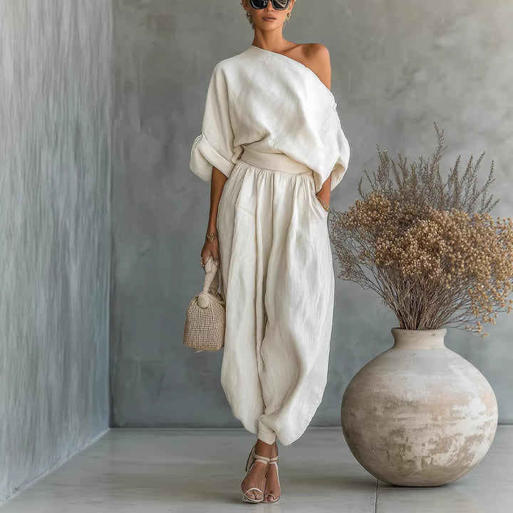 Dame Lifestyle Jumpsuit med ensidig udskæring og løs silhuet Skovae