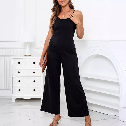 Dame afslappet jumpsuit med brede ben og smalle stropper Stilla