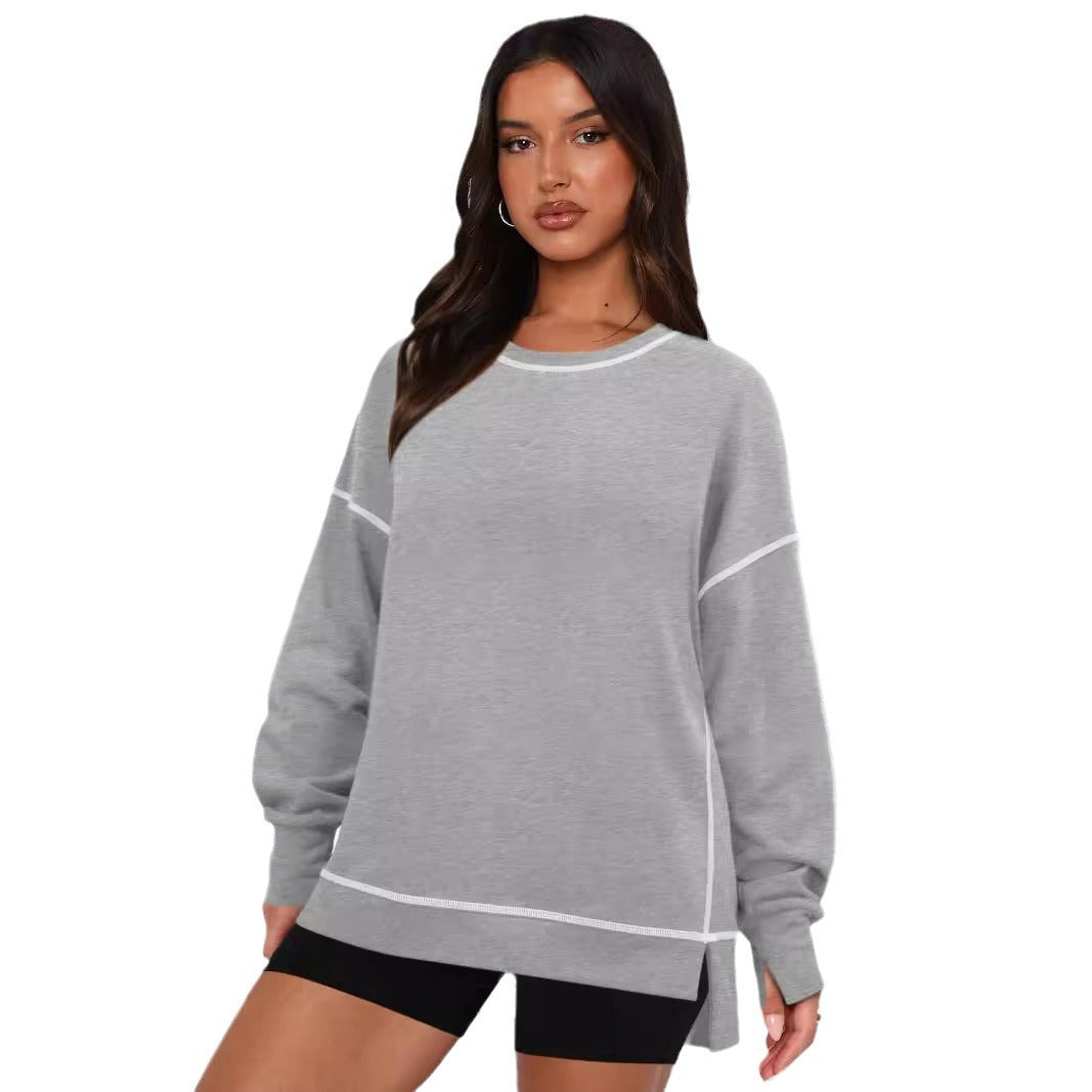 Dame afslappet sweatshirt med fashionabel pasform og overdimensionerede ærmer Stilla