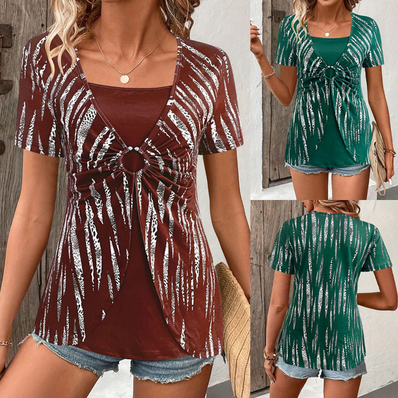 Dame Mode Twist-Front Tunika Top Stilla