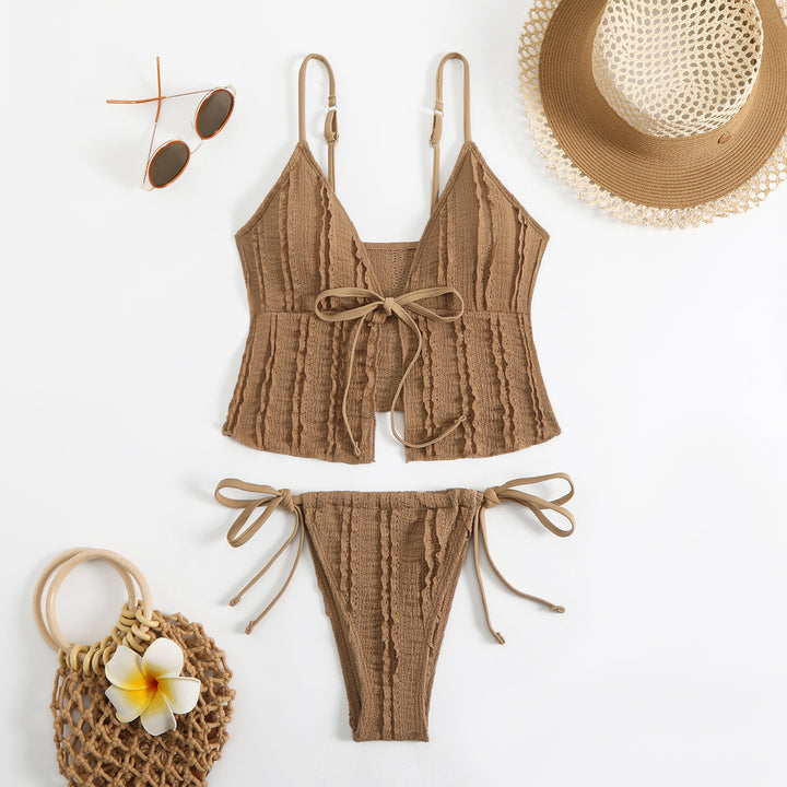 Dame Bikini-sæt med trendy ruffles-design og justerbare stropper Stilla
