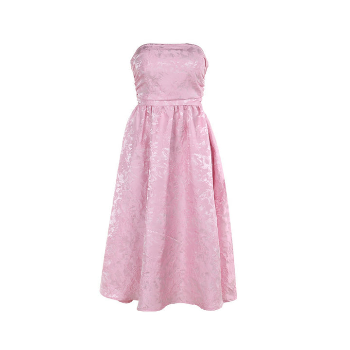 Dame off-shoulder A-line kjole med luksuriøst blomsterdesign Skovae