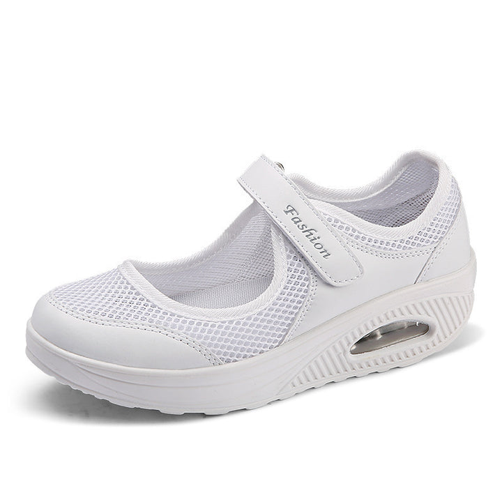 Dame Komfort-sneakers med åndbart mesh-overmateriale og velourblødt indvendigt foer Stilla