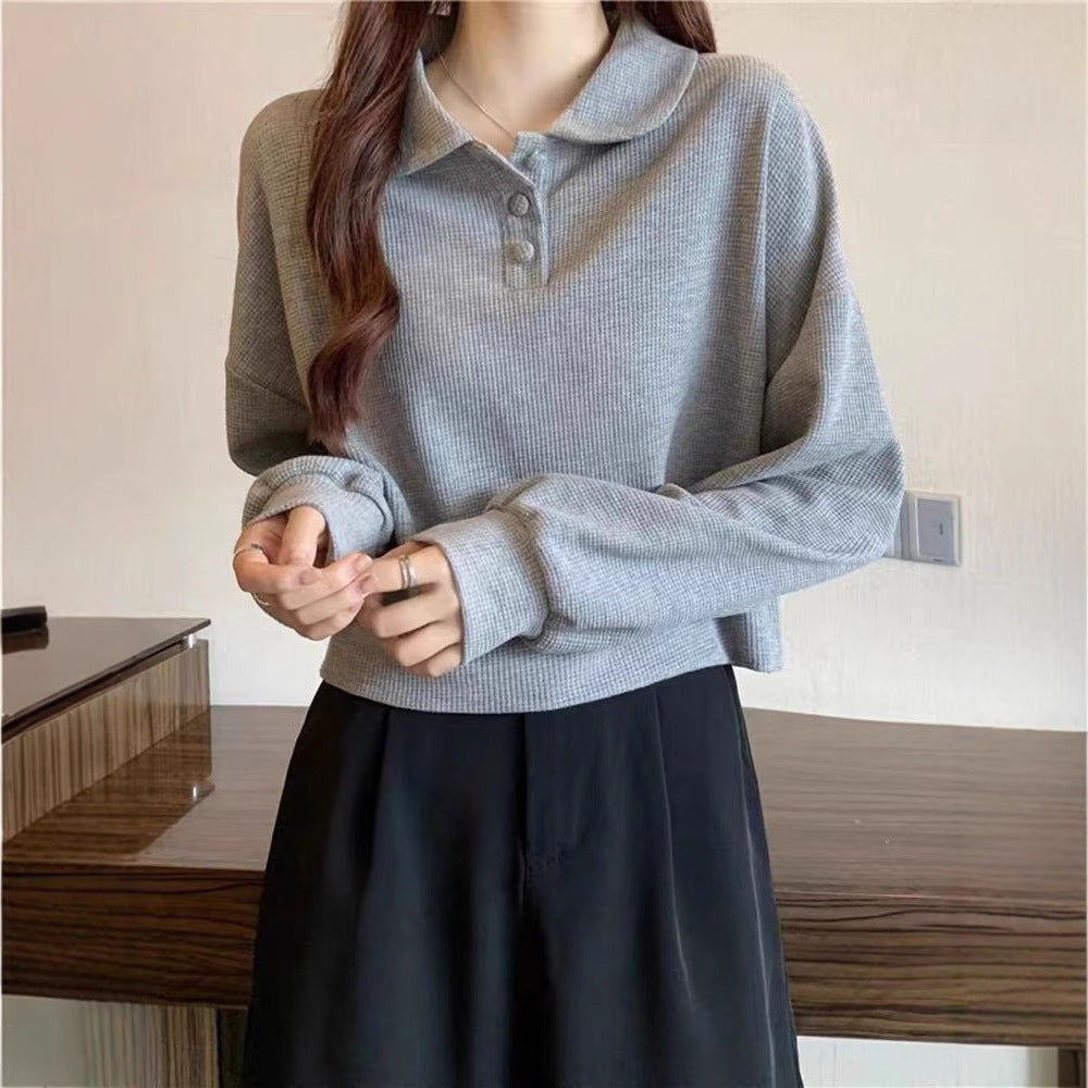 Kvinders afslappede polo shirt sweater med knap detaljer Stilla