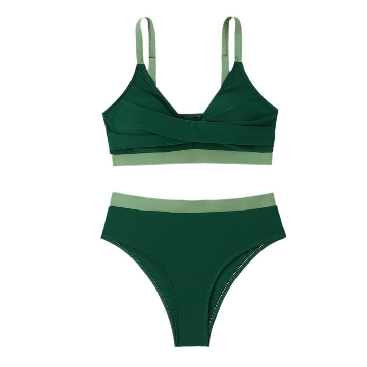 Dame Sporty Bikini-sæt med afslappet top og højt siddende bund Stilla