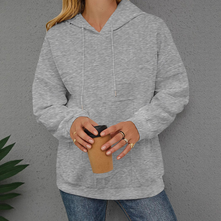 Kvindernes Oversized Hoodie med Tekstur Design Stilla