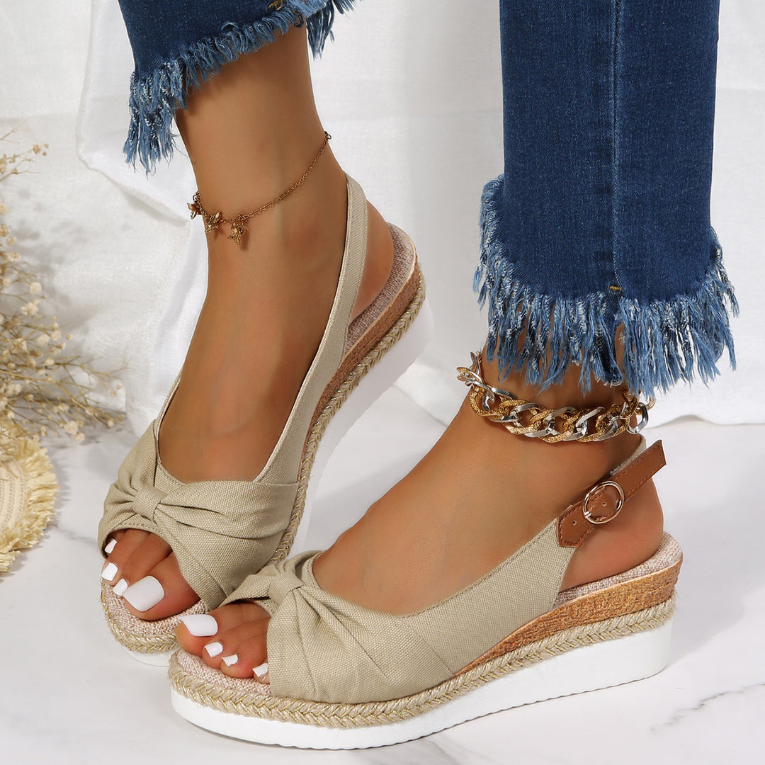 Dame Wedge-sandaler med elegant knude-design og skridsikker sål Stilla
