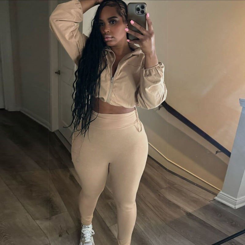 Dame Sportsæt med højhalset top og lange tætsiddende leggins Stilla