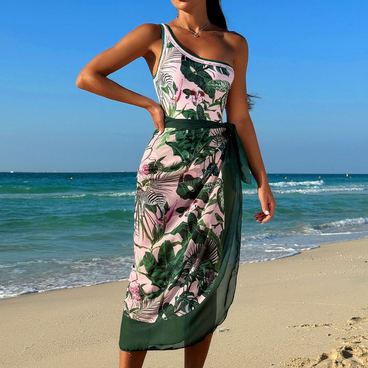 Dame Sarong-nederdel med blomsterdesign og justerbart bånd Stilla
