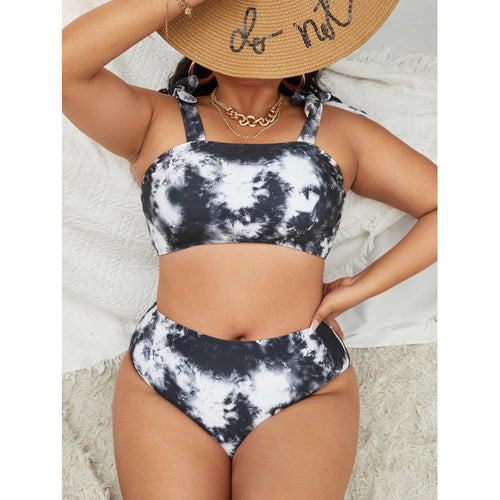Dame bikini-sæt med høj talje og trendy crop-top Skovae