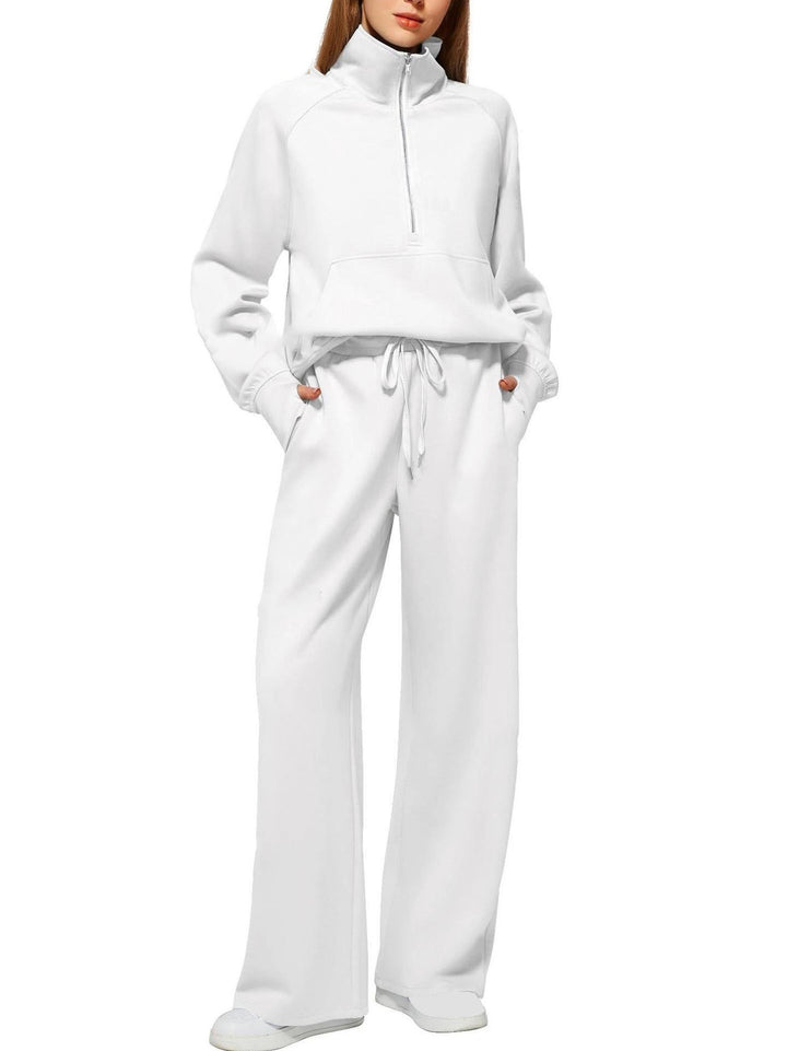 Dame Behageligt Zip-Up Lounge Sæt Stilla