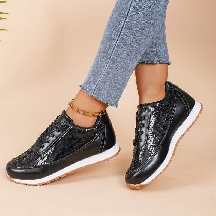 Dame mode Sneakers med glitrende overflade og skridsikker sål Stilla