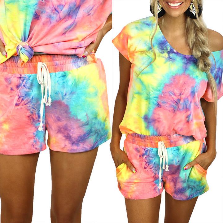 Kvinder Tie-Dye Fritids-Loungewear-Sæt Stilla