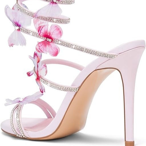 Femme Remme Højhælede Sandaler med florale Sommerfugleaccentuer Stilla