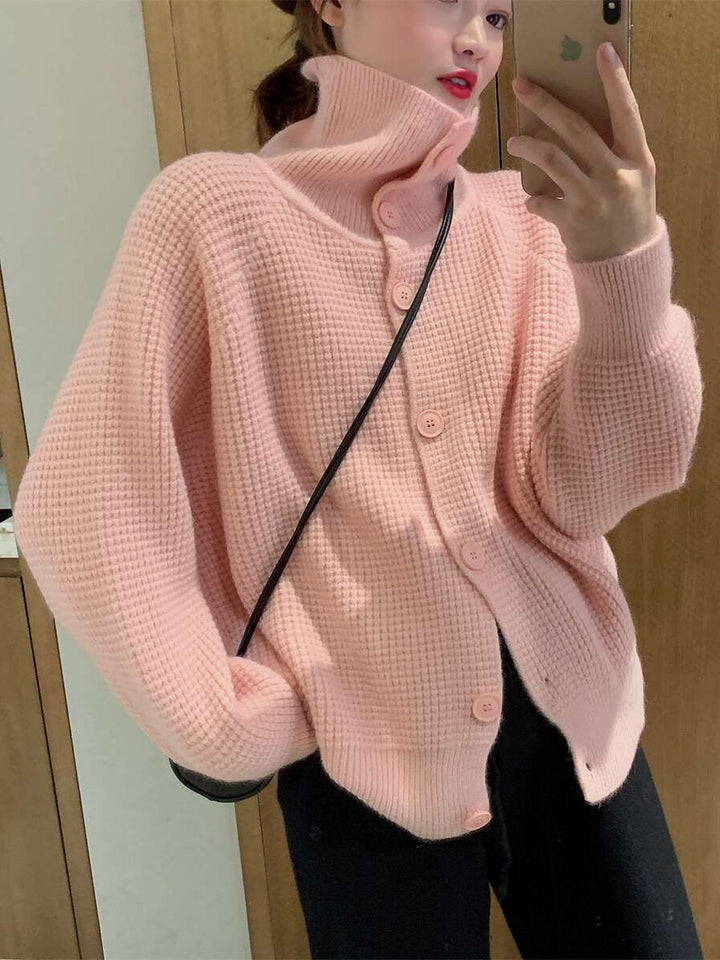 Femme Struktureret Højhals-Cardigan Stilla