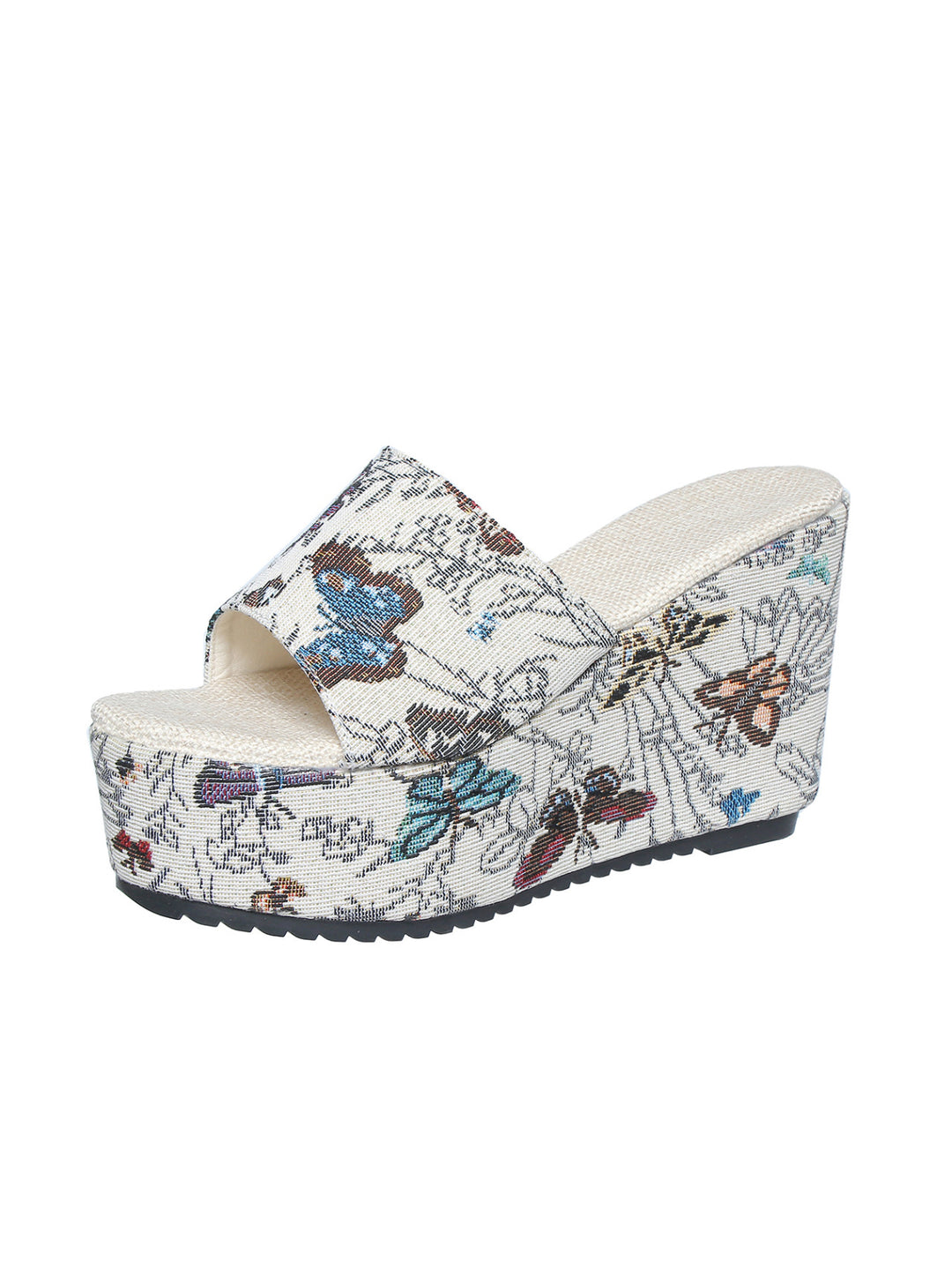 Dame Wedge-sandaler med blomsterdesign og komfortabelt fodseng Stilla