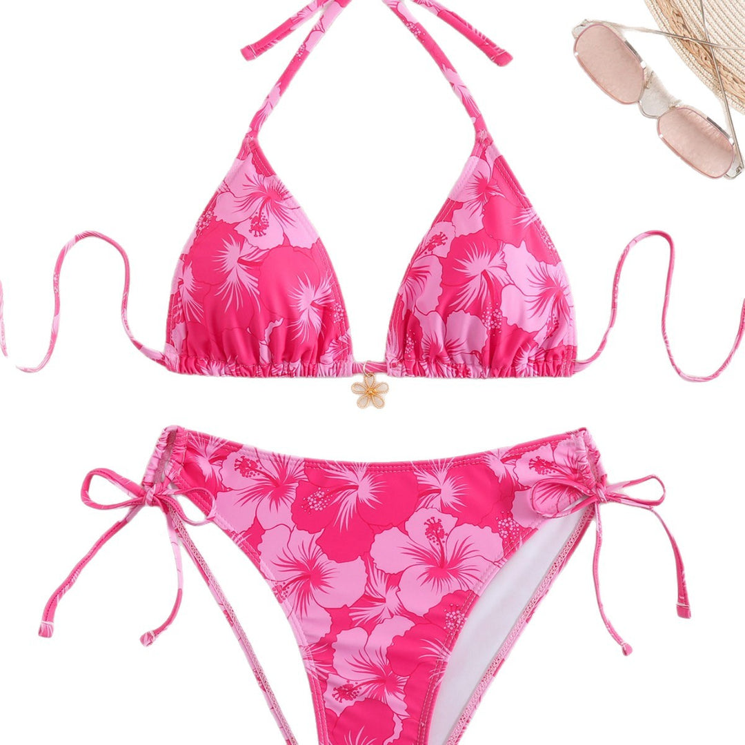 Dame Triangel-Bikini med legende blomsterdetaljer Skovae