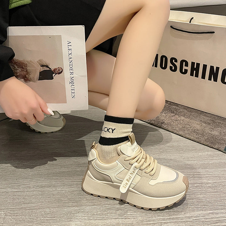 Dame Chunky Sneakers med tyk sål og åndbar overmaterialekombination Stilla