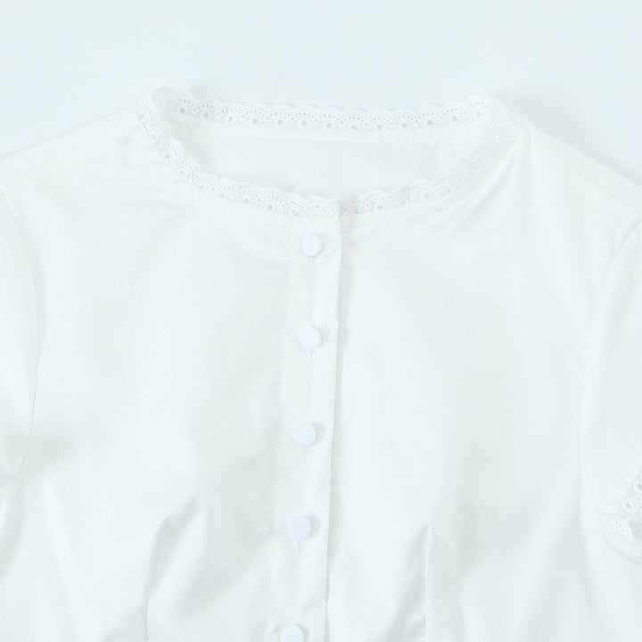 Damebluse med langærmet design og spidsudsmykninger Stilla