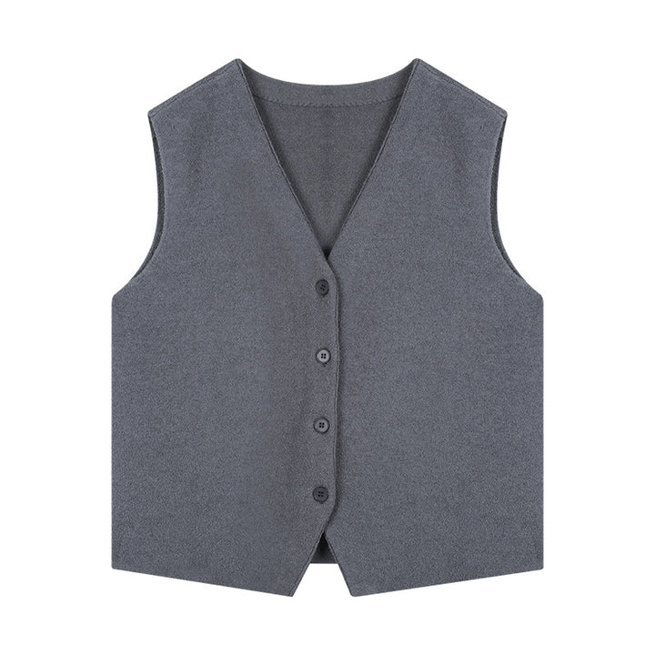 Dame elegant vest med fin tekstur og klassiske knapdetaljer Stilla