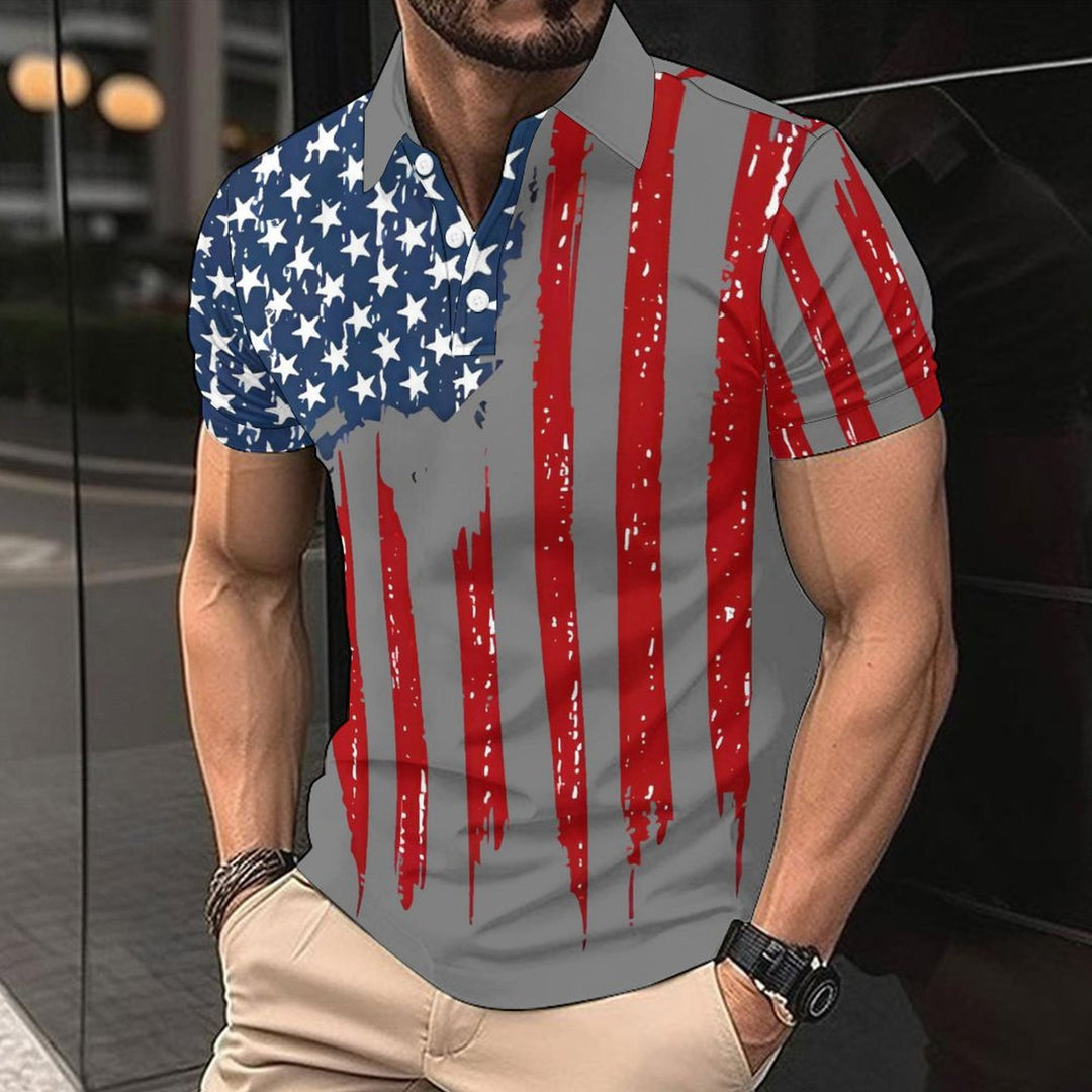Herrer Polo-Shirt i moderne flagstil Stilla