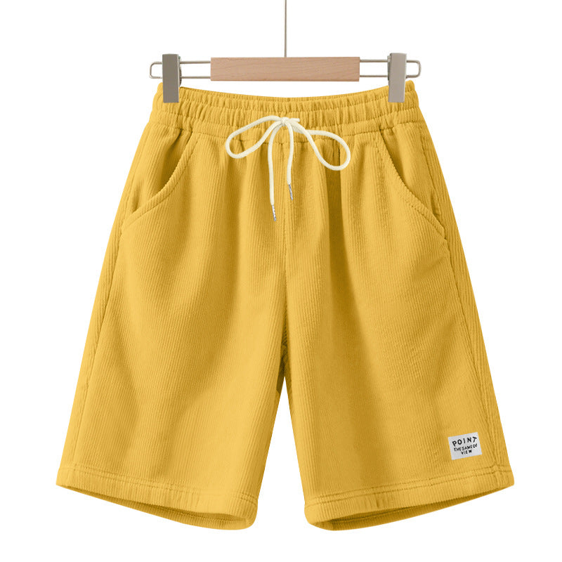 Herre nan knælange Lounge-shorts i ribbet struktur jersey med elastisk snor i taljen og påsyede lommer Skovae