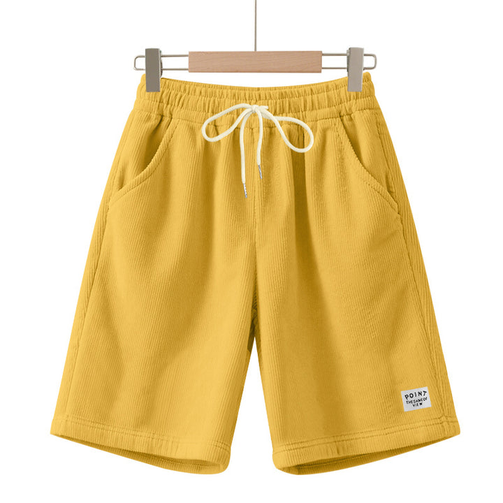 Herre nan knælange Lounge-shorts i ribbet struktur jersey med elastisk snor i taljen og påsyede lommer Skovae